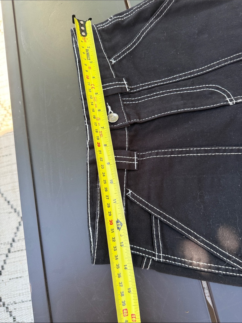 Retrod XS Men's Black Contrast-Stitch Workwear Jeans (27-28 waist) like new - Picture 6 of 13